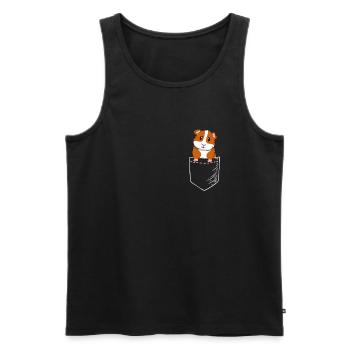 Meerschweinchen - Männer Premium Bio Tank Top - Schwarz - Vorne - AI Model Male 178 light (178cm)