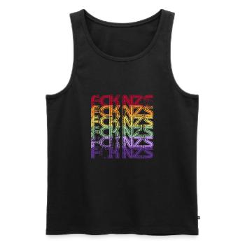 Contre les nazis - FCK NZS - Contre la droite - Vintage - Débardeur bio Premium Homme - noir - Devant - AI Model Male 178 light (178cm)