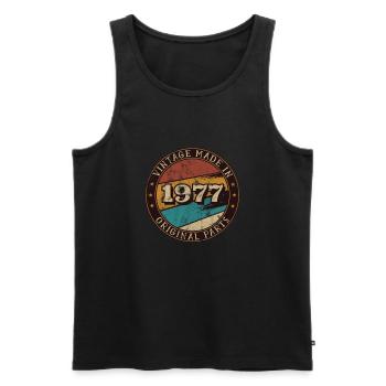 1977 Geburtstag Vintage Geschenkidee - Männer Premium Bio Tank Top - Schwarz - Vorne - AI Model Male 178 light (178cm)
