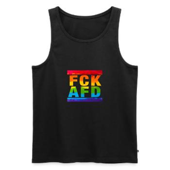 Contre les nazis - FCK AFD - Contre la droite - Débardeur bio Premium Homme - noir - Devant - AI Model Male 178 light (178cm)