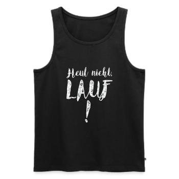 Tolles Shirt für Läufer: Heul nicht, Lauf! - Männer Premium Bio Tank Top - Schwarz - Vorne - AI Model Male 178 light (178cm)
