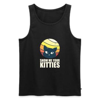 Lustiges Katzen Motiv - Show me your Kitties - Männer Premium Bio Tank Top - Schwarz - Vorne - AI Model Male 178 light (178cm)