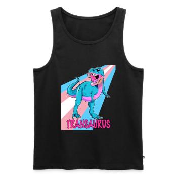 Dino transgenre - Transaurus - Débardeur bio Premium Homme - noir - Devant - AI Model Male 178 light (178cm)
