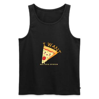 Je veux pizza pas votre opinion - Débardeur bio Premium Homme - noir - Devant - AI Model Male 178 light (178cm)