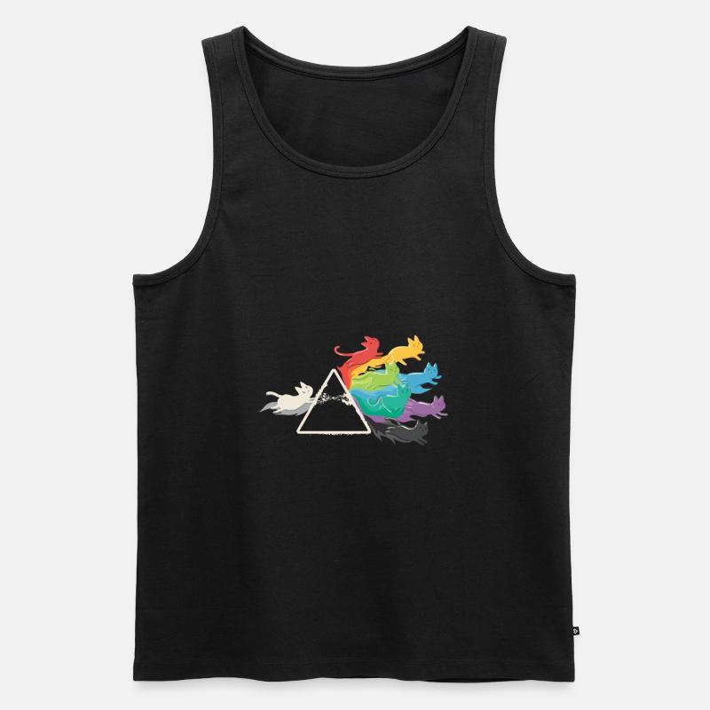 PRISMA RAINBOW CATS - Männer Premium Bio Tank Top - Schwarz