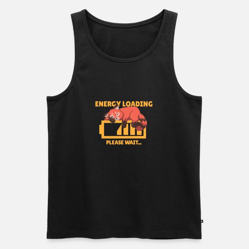 MÜDE ROTER PANDA - Männer Premium Bio Tank Top - Schwarz