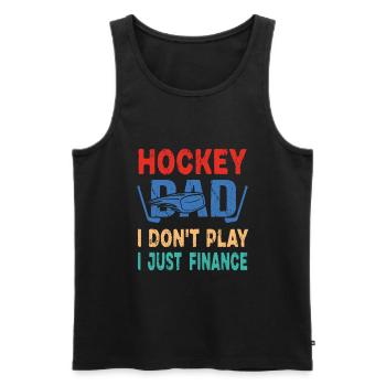 Hockey papa je ne joue pas je finance juste - Débardeur bio Premium Homme - noir - Devant - Michal (187cm)