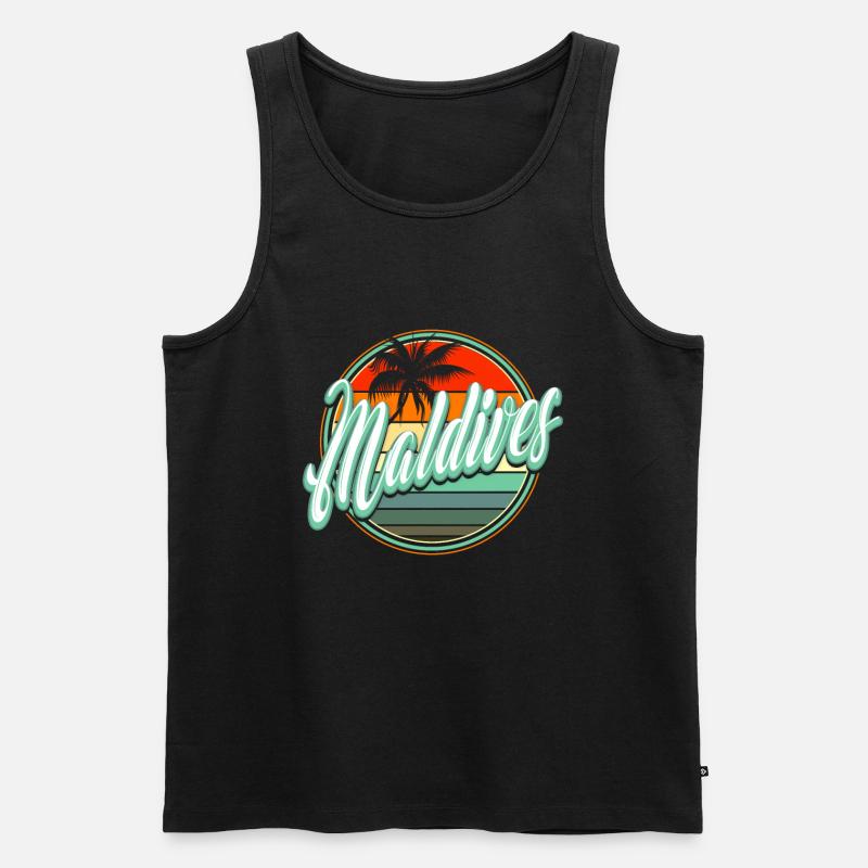 Sommerstrandurlaub - Malediven - Männer Premium Bio Tank Top - Schwarz
