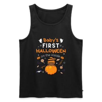 Le premier Halloween de bébé à l’intérieur de la grossesse - Débardeur bio Premium Homme - noir - Devant - AI Model Male 178 light (178cm)