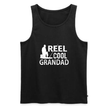 Reel Cool Grandad Fishing,Fishing Dad Father - Men's Premium Organic Tank Top - black - Front - Michal (187cm)