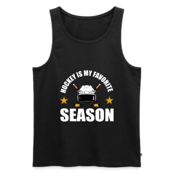Le hockey est ma saison préférée rétro - Débardeur bio Premium Homme - noir - Devant - Michal (187cm)