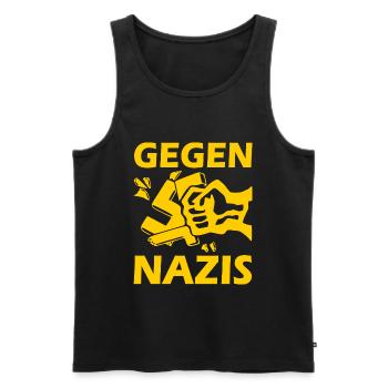 Gegen nazis - Männer Premium Bio Tank Top - Schwarz - Vorne - Michal (187cm)