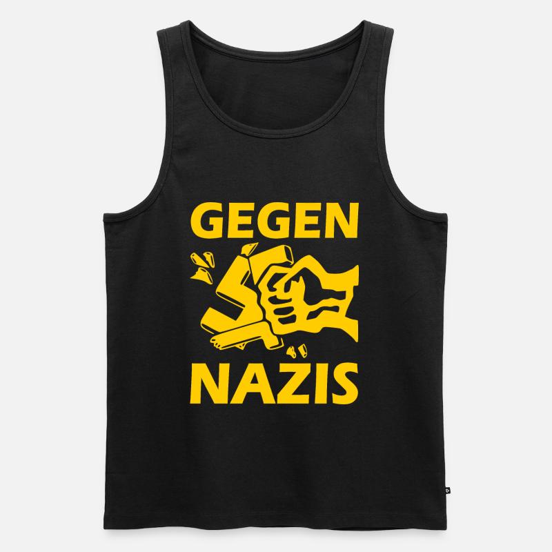 Gegen nazis - Männer Premium Bio Tank Top - Schwarz