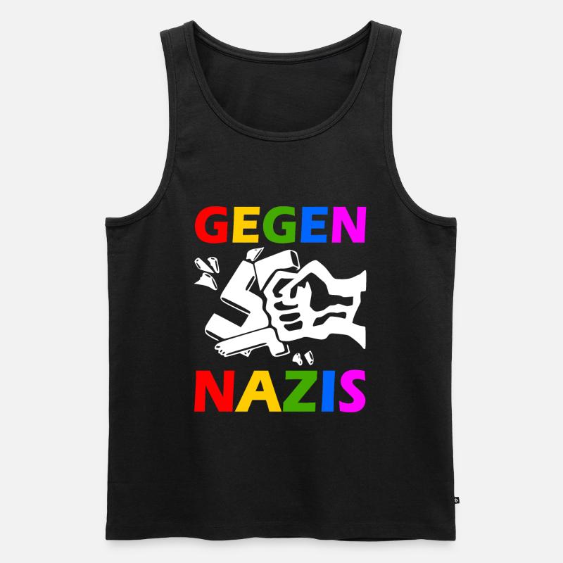 Gegen nazis - Männer Premium Bio Tank Top - Schwarz