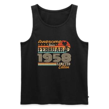 Geburtstag Vintage Geschenkidee Februar 1958 - Männer Premium Bio Tank Top - Schwarz - Vorne - Michal (187cm)