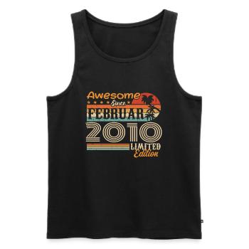 Geburtstag Vintage Geschenkidee Februar 2010 - Männer Premium Bio Tank Top - Schwarz - Vorne - Michal (187cm)
