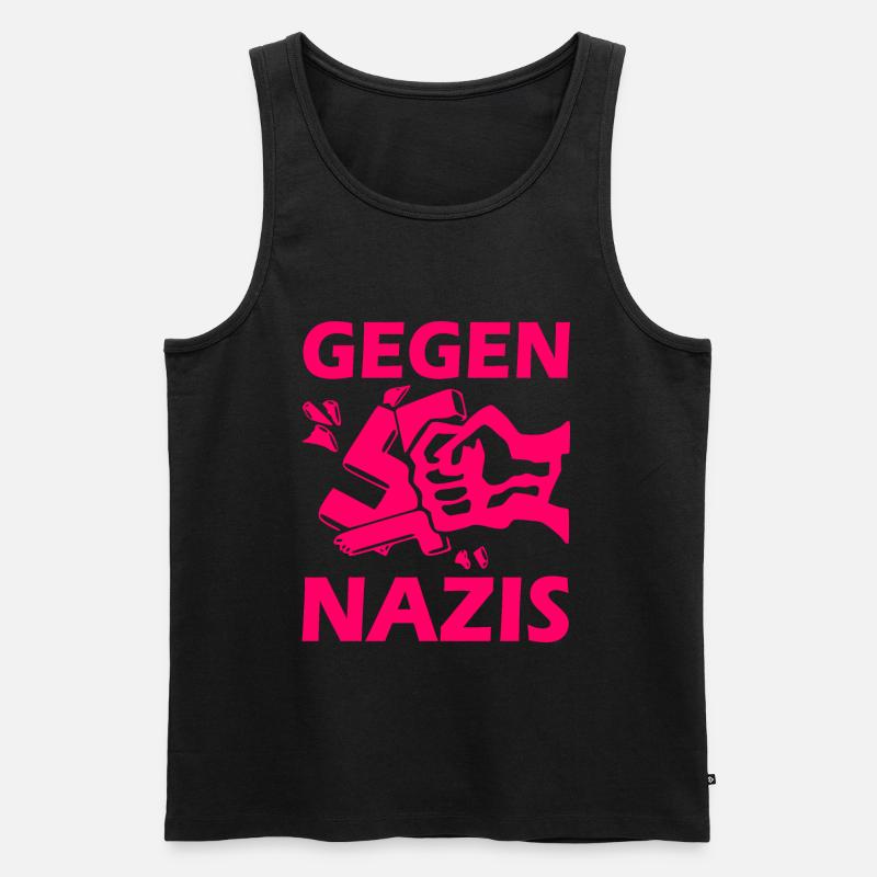 Gegen nazis faust - Männer Premium Bio Tank Top - Schwarz
