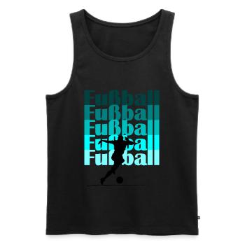 Fußball - Männer Premium Bio Tank Top - Schwarz - Vorne - Michal (187cm)