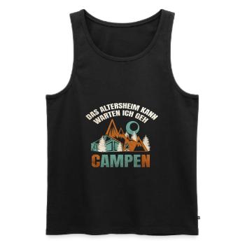 Das Altersheim kann warten ich geh Campen - Männer Premium Bio Tank Top - Schwarz - Vorne - Michal (187cm)