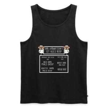 Ohne Landwirtschaft ist alles doof - Männer Premium Bio Tank Top - Schwarz - Vorne - Michal (187cm)
