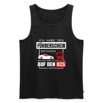 Ich hab den Führerschein bestanden - Männer Premium Bio Tank Top - Schwarz - Vorne - AI Model Male 178 light (178cm)