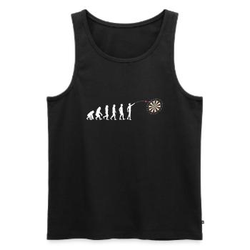 Dart Evolution Design für einen Dartspieler - Männer Premium Bio Tank Top - Schwarz - Vorne - AI Model Male 178 light (178cm)