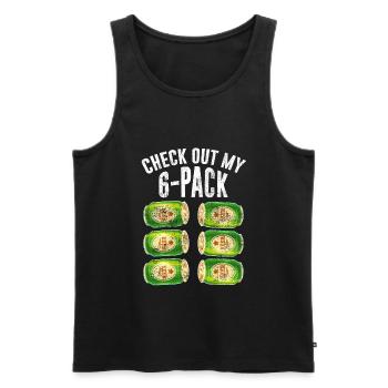 Check out my six pack beer design for a beer - Men's Premium Organic Tank Top - black - Front - Michal (187cm)