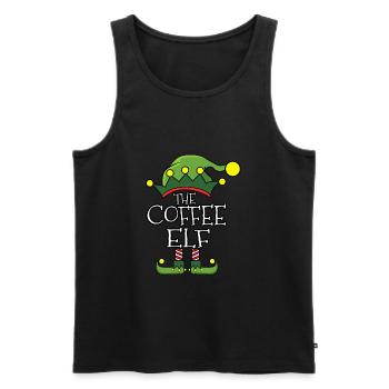 The Coffee Drinking Elf Christmas 2020 Christmas - Men's Premium Organic Tank Top - black - Front - AI Model Male 178 light (178cm)