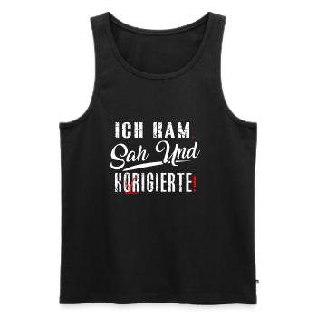 Ich Kam Sah Und Korrigierte Deutsch Grammatik - Männer Premium Bio Tank Top - Schwarz - Vorne - Michal (187cm)