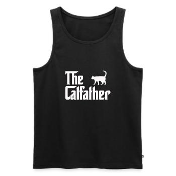 der Katzenvater - Männer Premium Bio Tank Top - Schwarz - Vorne - AI Model Male 178 light (178cm)