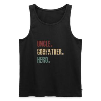 Onkel Godfather Hero - Männer Premium Bio Tank Top - Schwarz - Vorne - AI Model Male 178 light (178cm)