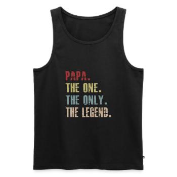 PAPA The One The Only The Legend Vintage Fathers - Men's Premium Organic Tank Top - black - Front - Michal (187cm)