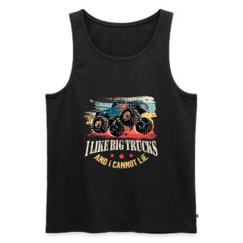 I Like Big Trucks And I Cannot Lie Toddler - Monst - Men's Premium Organic Tank Top - black - Front - AI Model Male 178 light (178cm)