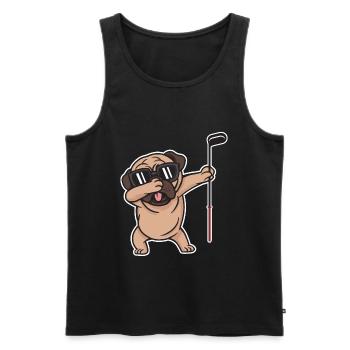 Dabbing Golf Pug Player Golfer Golf Club - Men's Premium Organic Tank Top - black - Front - Michal (187cm)