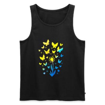 Ukraine Drapeau Papillons Ukraine Chemise - Débardeur bio Premium Homme - noir - Devant - Michal (187cm)
