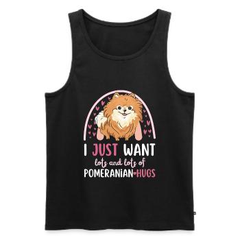 Doux nain spitz amoureux kawaii - Débardeur bio Premium Homme - noir - Devant - AI Model Male 178 light (178cm)