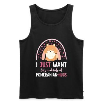 Doux nain spitz amoureux kawaii - Débardeur bio Premium Homme - noir - Devant - AI Model Male 178 light (178cm)