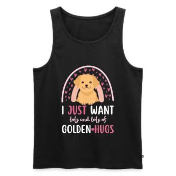 Sweet Golden Retriever Lover Kawaii - Débardeur bio Premium Homme - noir - Devant - Michal (187cm)