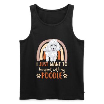 Doux caniche amoureux Kawaii - Débardeur bio Premium Homme - noir - Devant - Michal (187cm)
