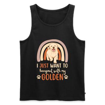 Sweet Golden Retriever Lover Kawaii - Débardeur bio Premium Homme - noir - Devant - Michal (187cm)