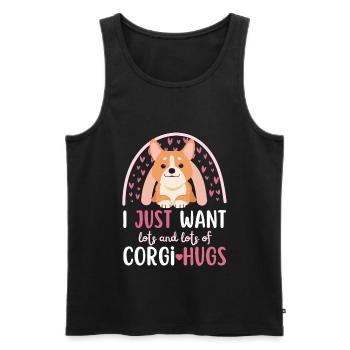 Doux gallois Corgi Lover Kawaii - Débardeur bio Premium Homme - noir - Devant - Michal (187cm)