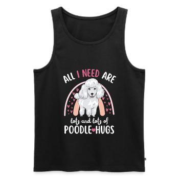 Doux caniche amoureux Kawaii - Débardeur bio Premium Homme - noir - Devant - Michal (187cm)