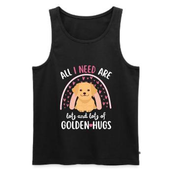 Sweet Golden Retriever Lover Kawaii - Débardeur bio Premium Homme - noir - Devant - Michal (187cm)