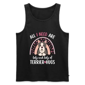 Cute Boston Terrier Lover Kawaii - Men's Premium Organic Tank Top - black - Front - Michal (187cm)