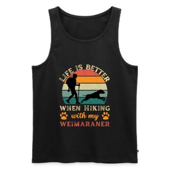 Wandern und Trekking mit Weimaraner Vintage Retro - Männer Premium Bio Tank Top - Schwarz - Vorne - Michal (187cm)