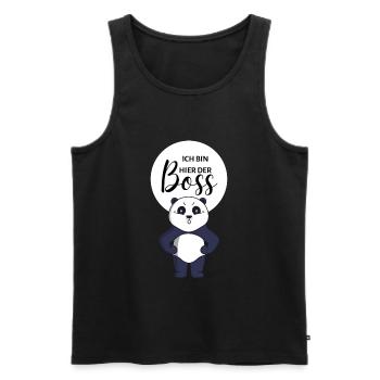 I'm the boss here bear business panda laugh - Men's Premium Organic Tank Top - black - Front - Michal (187cm)