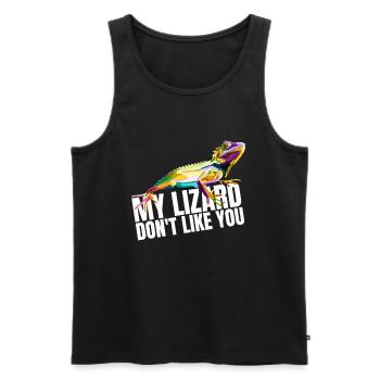 Lizard Doesn't Like You, You Gecko's Reptile Dragon - Men's Premium Organic Tank Top - black - Front - Michal (187cm)