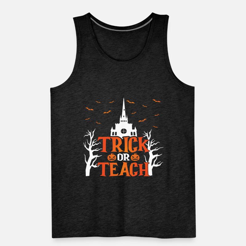 Süßes oder Saures Halloween Kürbis Fledermäuse Männer Premium Bio Tank Top