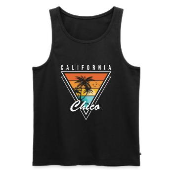 Chico California Adventure HikingBeach Nature - Men's Premium Organic Tank Top - black - Front - AI Model Male 178 light (178cm)