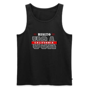 Rialto California Adventure Hiking Nature City - Men's Premium Organic Tank Top - black - Front - Michal (187cm)